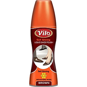 Xi nước đánh bóng giày Vilo liquid shoe polish 80ml màu nâu