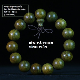 Bộ Vòng đeo tay phong Thủy Gỗ Đàn Hương Xanh Tự Nhiên Ấn Độ, Kèm Hộp đựng lót nhung nỉ