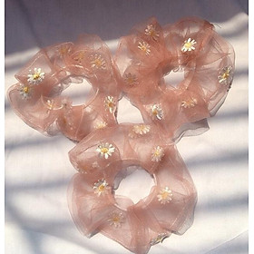 Combo 3 dây buộc tóc Scrunchies hoa cúc.