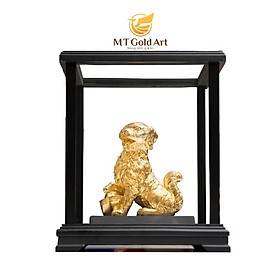 Mua Tượng Hoàng Kim Tuất Dát Vàng 24K (tượng chú chó 20x17x24cm) MT Gold Art- Hàng chính hãng  trang trí nhà cửa  phòng làm việc  quà tặng sếp  đối tác  khách hàng  tân gia  khai trương