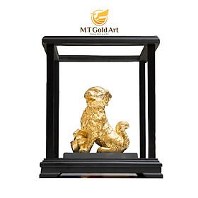 Tượng Hoàng Kim Tuất Dát Vàng 24K (tượng chú chó 20x17x24cm) MT Gold Art- Hàng chính hãng, trang trí nhà cửa, phòng làm việc, quà tặng sếp, đối tác, khách hàng, tân gia, khai trương 