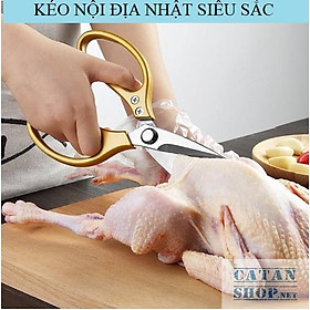 Kéo cắt gà sk5, kéo làm bếp đa năng nội địa nhật siêu sắc, cắt gà cắt vịt và thịt các loại GD424-KeoSK5