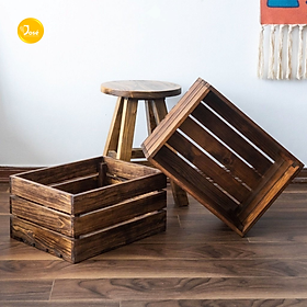 Mua Thùng Gỗ Đa Năng  Hộp Gỗ Nan Kín  Thùng Pallet Decor Size Làm Hộp Lưu Trữ  Thùng Đựng Sách  Đựng Đồ Chơi Cho Bé 40x30x20cm