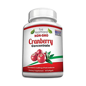 Non GMO Cranberry Concentrate Supplement Pills for Urinary Tract Infection UTI. Equals 12600mg Cranberries. Triple Strength for Men and Women, Easy to Swallow Softgels