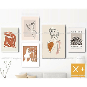 Mua Set 5 tranh treo tường có khung đi kèm  hiện địa trừu tượng
