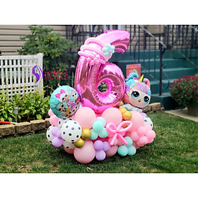 Bộ bong bóng trang trí sinh nhật cho bé gái búp bê LOL balloon set tcl67