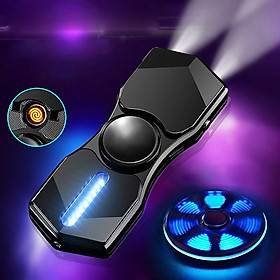 Mua Vỏ Hột Quẹt Bật Lửa Hồng Ngoại Kiêm Đèn Pin Sạc Điện USB Kiểu Dáng Con Quay Spinner Tạo 12 Hiệu Ứng Đèn LED