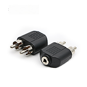 Mua Đầu cắm  Jack chuyển đổi âm thanh 2 Jack AV hoa sen nam (2 RCA male) sang 3.5mm nữ (3.5mm female)