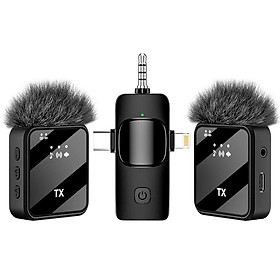 Bộ Micro Thu Âm Cài Áo Không Dây (2 Mic) Cho Điện Thoại Iphone IOS Cổng LightningG Máy Tính, Máy Ảnh Chống Ồn Dùng Quay Tiktok, Livestream, Ghi Âm, Quay Video  Thu Âm To, Tiếng Trong Veo Thích Hợp Cho 1 Hoặc 2 Người Ở Khoảng Cách Xa – Hàng Nhập Khẩu - LUCKY
