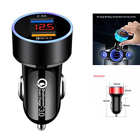 Mua Tẩu sạc oto xe hơi QC3.0 2 cổng USB - QUACOM