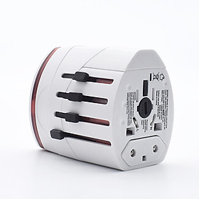 Ổ cắm du lịch đa năng quốc tế ( HAI CỔNG USB, BỐN LOẠI CHÂN CẮM KHÁC NHAU ) - Tặng kèm 01 đèn led mini cắm cổng USB ngẫu nhiên