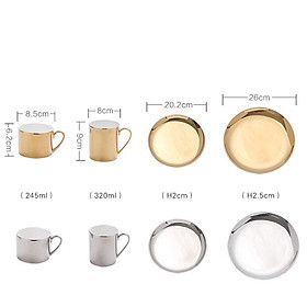 Mua Đĩa Sứ Cao Cấp  Cốc Sứ Trọn Bộ Cốc Đĩa Cafe Sứ Sang Trọng  2 màu sắc Vàng và Bạc