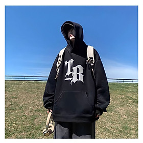 Áo Hoodie Unisex Nỉ Ngoại TB Mũ Rộng Dáng Thụng In Chữ 2 Màu