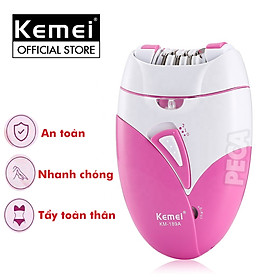 Hình ảnh Máy tẩy lông Kemei KM-189A tẩy và nhổ lông toàn thân, cạo lông tay chân, tẩy sạch lông vùng bikini sử dụng pin sạc chuyên nghiệp điều chỉnh 2 mức tốc độ