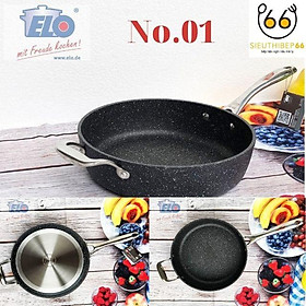   Chảo Chống Dính Bếp Từ Elo GRANIT PROFESSIONELL Size 28cm, Chảo Sâu Lòng Đáy Từ Vân Đá Dùng Bếp Từ, Bếp Điện