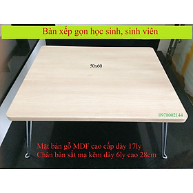 Bàn xếp gấp gọn học sinh vân gỗ Cao cấp 50x60cm
