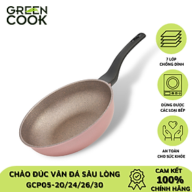 Mua Chảo đúc vân đá chống dính đáy từ sâu lòng 26cm Green Cook GCP05-26IH - Hàng chính hãng