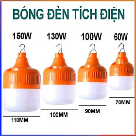 Bóng đèn tích điện 6-8h , loại  150w sạc tích điện có móc treo kèm dây USB 5V để sạc