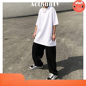 Áo thun tay lỡ trơn nhiều màu, áo phông unisex form rộng nhiều màu chất cotton mềm mịn thấm hút mồ hôi