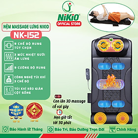 Nệm (Máy) Massage Toàn Thân Nikio NK-152 - Dòng Cao Cấp Có Gối Matxa Cổ Vai Gáy, Mát Xa Đa Năng Với Công Nghệ Xoa Bóp Con Lăn, Rung Và Túi Khí Nâng Đỡ Kéo Giãn Cột Sống - Mát Xa Thư giãn, Giảm Stress, Giảm Đau Mỏi Cổ, Lưng, Mông, Chân