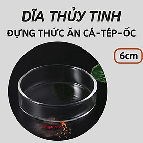 Dĩa thủy tinh đựng thức ăn cho cá, tép - Phụ kiện cá cảnh - Hingaostrore
