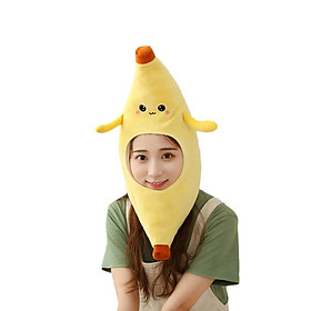 Funny Banana Hat Photo Props Headgear Cartoon Costume Headdress Headwear Headband for Women Girls Party Cosplay Fancy Dress Halloween