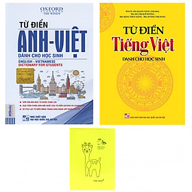 Combo Từ Điển Anh - Việt, Từ Điển Tiếng Việt (tặng kèm sổ hình sắc màu)