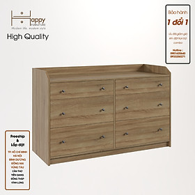 [Happy Home Furniture] CANA,  Tủ 3 tầng - 6 ngăn kéo ,  138cm x 46cm x 84cm ( DxRxC), THK_009