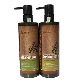 Bộ dầu gội xả phục hồi siêu mượt tóc Masaroni Rich Biotin Collagen repair 500ml*2