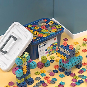 Đồ chơi trẻ em hộp xếp hình gồm 600 chi tiết cho bé lắp ráp phát triển tư duy thoả sức sáng tạo