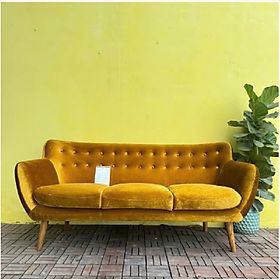 Sofa băng bọc nhung SM26CT Juno Sofa KT Ngang 183 x Sâu 79 x Cao 46 / 84 cm - Màu vàng 