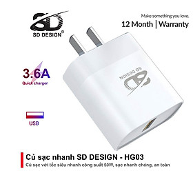 Mua Củ sạc nhanh 50W HG03 SD DESIGN an toàn  ổn định  nhanh chóng tương thích với mọi thiết bị điện thoại