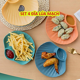 Đĩa Nhựa Đựng Thức Ăn Hoa Quả Set 4 Đĩa Decor Hình Sò Đựng Gia Vị Chấm Ngon Miệng Nhiều Màu Sắc Trang Trí Đẹp