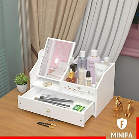 Mua Kệ Đựng Mỹ Phẩm Có Ngăn Kéo Kèm Gương Tiện Lợi