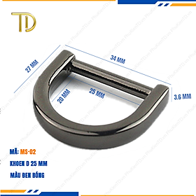 Khoen d túi xách, Khoen chữ d túi xách, Khoen bán nguyệt túi xách 25mm mạ điện độ bền 5-8 năm