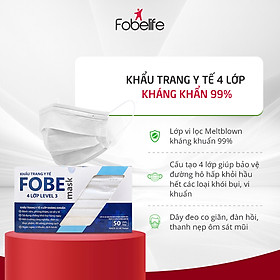 Khẩu Trang KF94 Khẩu Trang Y Tế 4 Lớp Fobe Ngăn Ngừa Vi Khuẩn Bảo Vệ Sức Khỏe ( Giao màu ngẫu nhiên )