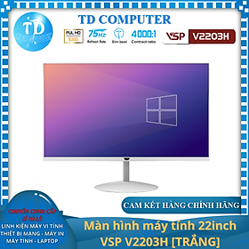 Mua Màn hình máy tính 22inch VSP V2203H  TRẮNG  (21 5  VA FHD 75Hz  HDMI+VGA+Audio 3.5) - Hàng chính hãng TECH VISION phân phối