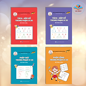 SÁCH - COMBO BỘ 4 QUYỂN CÁC PHÉP TÍNH TRONG PHẠM VI 20 - GIÚP CON TỰ TIN VÀO LỚP 1 - BỘ SÁCH TOÁN TƯ DUY CHO BÉ TỪ 4 ĐẾN 8 TUỔI