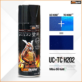 Mua COMBO Sơn xịt Samurai - Màu xanh tím  UC+ TC H202 gồm 4 chai đủ quy trình (Lót - Nền UCH202 - Màu TCH202 - Bóng)