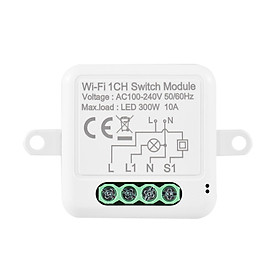 Mô-đun chuyển mạch WIFI 4CH Mô-đun thông minh mini có điều khiển bằng giọng nói Mobilephone APP Chức năng điều khiển thời gian Tương thích với Google Assistant Amazon Alexa LED 300W, 10A
