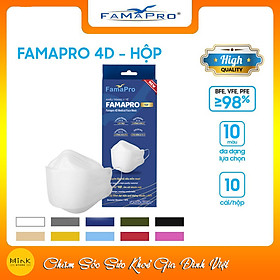 Khẩu trang y tế kháng khuẩn cao cấp Famapro 4D - 98% Lọc Khuẩn, Bụi, Virus [ HỘP 10 CÁI