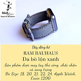 Dây apple watch da bò lộn xám bền chắc chính hãng RAM Bauhaus Design