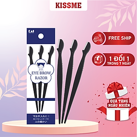 Dao Cạo Lông Mày Kai Groom 38531-HC1161 Màu Đen Set 3 Cây