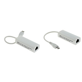 2 Pieces Micro USB2.0 to Ethernet RJ45 Network Lan Adapter for Android