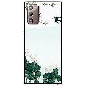 Ốp lưng dành cho samsung galaxy note 20 - note 20 ultra - mẫu sen trắng chim én