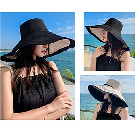 Mũ nón đi biển rộng vành chống nắng đội 2 mặt gấp gọn chống tia UV dona23080801