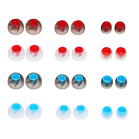 12 Pairs 24 PCS L M S 4.5mm Soft Silicone In-Ear Earphone Covers Earbud Tips Earbuds Eartips Dual Color Ear Pads Cushion