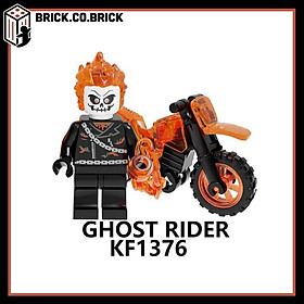 Đồ chơi Lắp ráp minifig Bộ đồ chơi Lắp ráp nhân vật Ghost Rider và Siêu xe Motor Red Hood Ghost KF6120