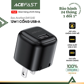 Sạc Acefast 12W 1 cổng USB-A (US) - DA1 Hàng chính hãng Acefast