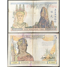 Mua Tiền Xưa Đông Dương 5 Đồng Vàng Piastres Gò Mối Thần Marianne 1932-1936  Tiền Cổ Xưa Sưu Tầm 